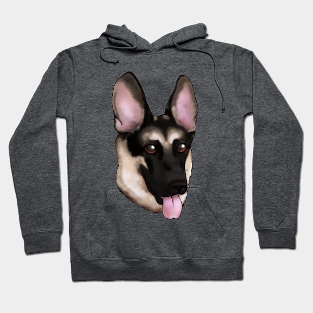 German Shepherd Dog Head Hoodie by Saramation